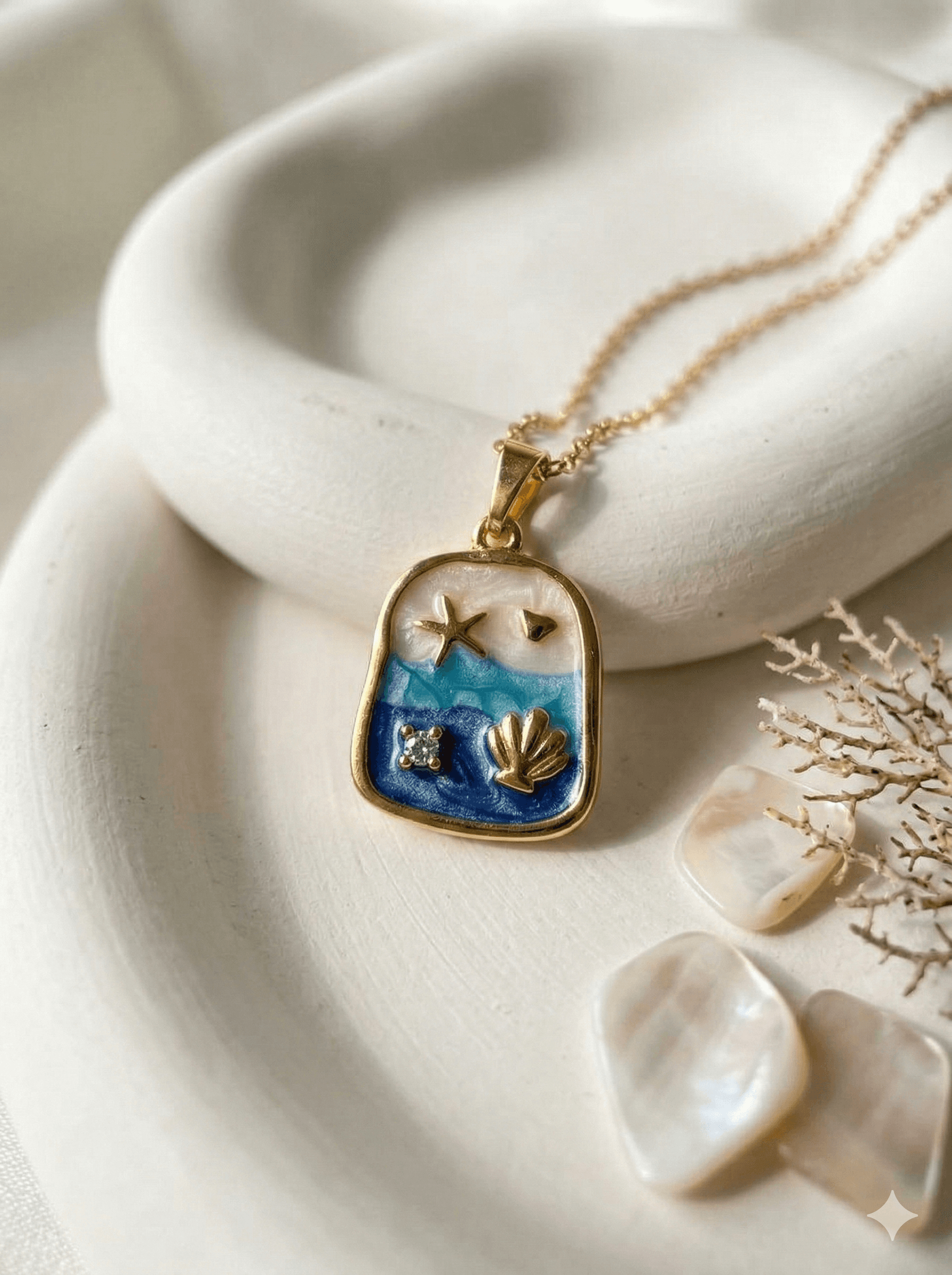 The Gold Ocean Resin Pendant